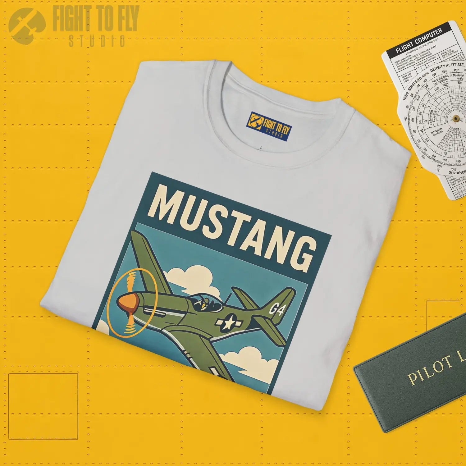 P-51D Mustang Premium Full Graphic T-Shirt - Pilot gifts - WWII warbird t-shirt
