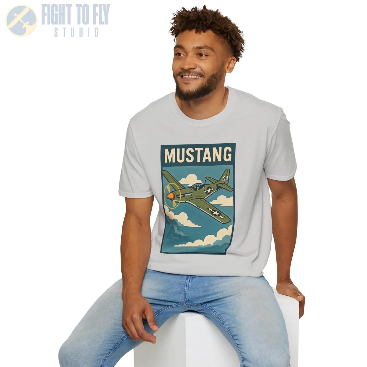 P-51D Mustang Premium Full Graphic T-Shirt - Pilot gifts - WWII warbird t-shirt
