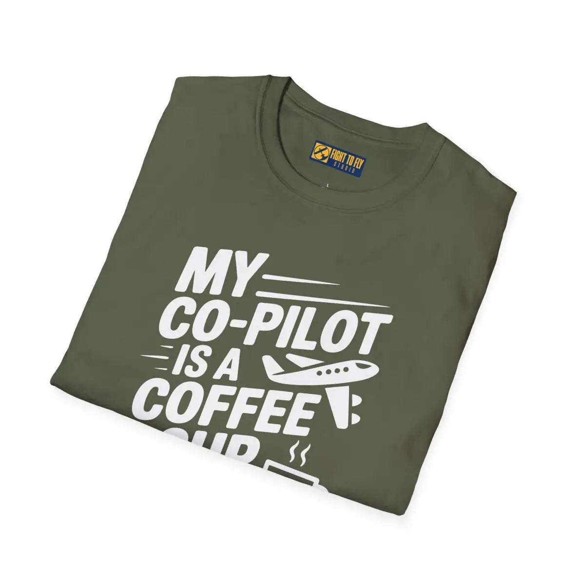 My Co-Pilot is Coffee - T-Shirt - Pilot gifts - WWII warbird t-shirt
