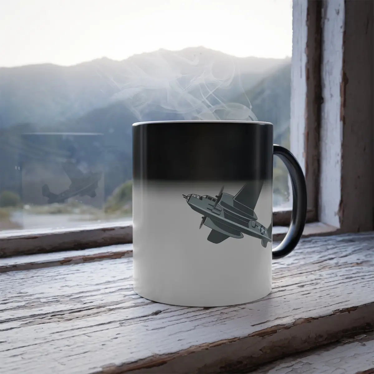 B-25 – WWII Aircraft Mug (Color Changing) - Pilot gifts - warbird t-shirt