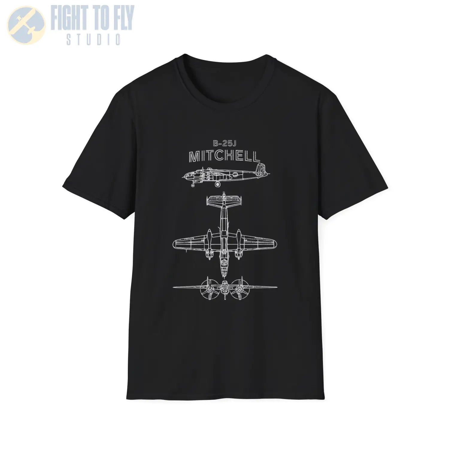 North American B-25J Mitchell — T-shirt - T-Shirt - Pilot gifts - WWII warbird t-shirt