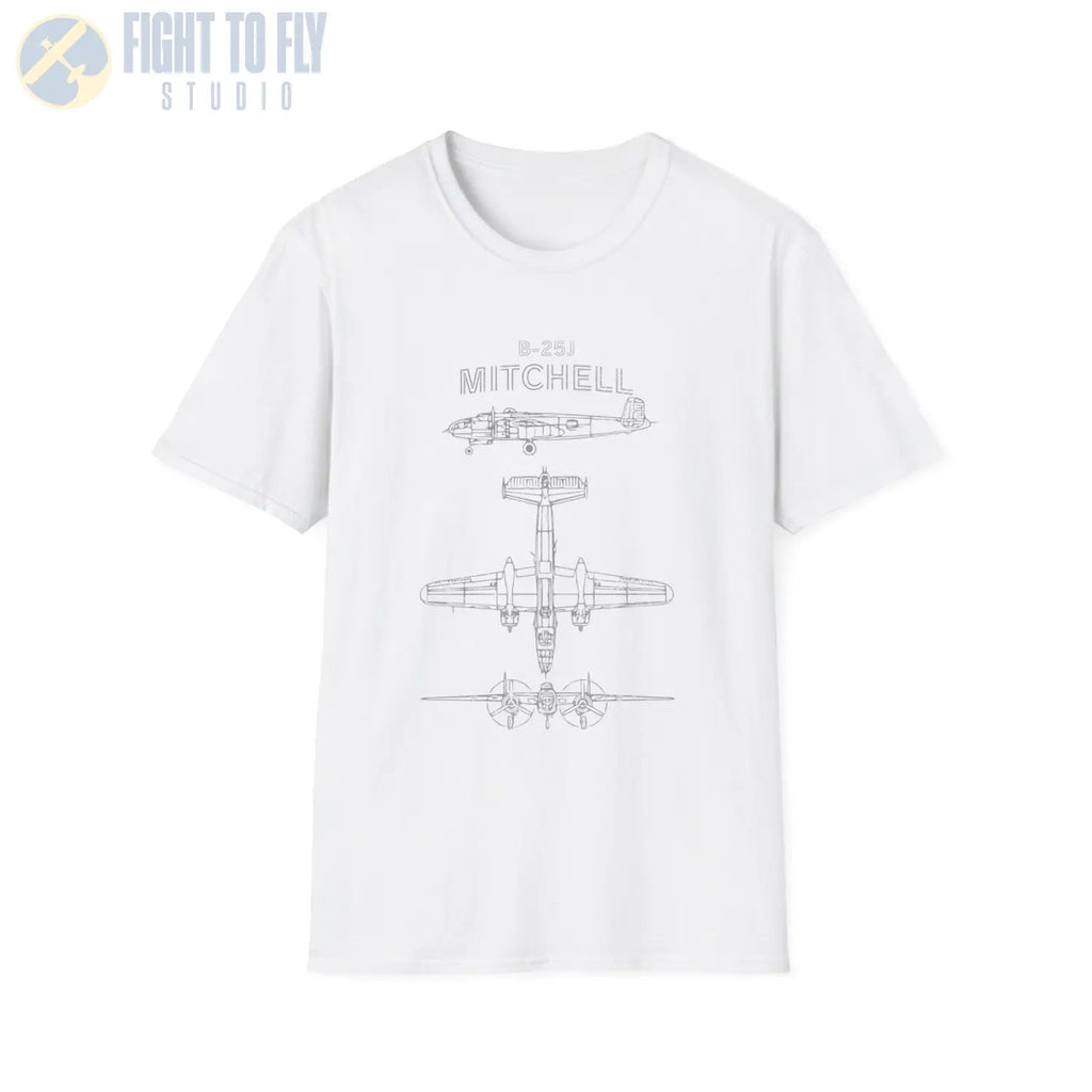 North American B-25J Mitchell — T-shirt - T-Shirt - Pilot gifts - WWII warbird t-shirt