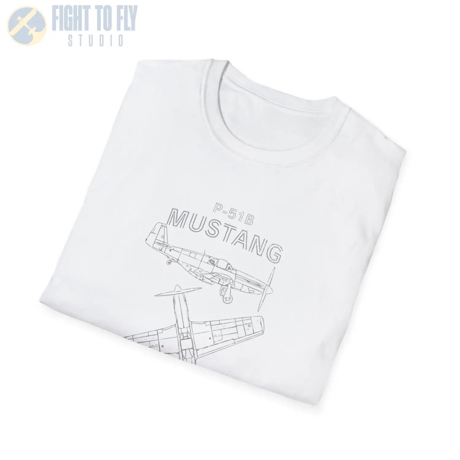 North American P-51B Mustang — T-shirt - T-Shirt - Pilot gifts - WWII warbird t-shirt