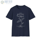 North American P-51B Mustang — T-shirt - T-Shirt - Pilot gifts - WWII warbird t-shirt