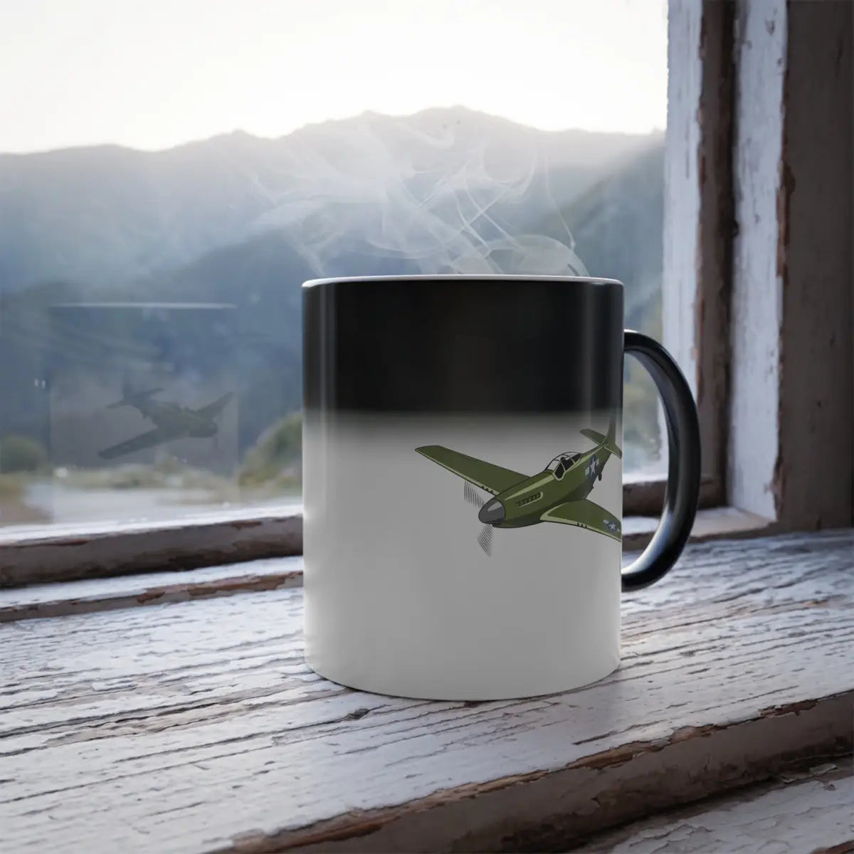 P-51D – WWII Aircraft Mug (Color Changing) - Pilot gifts - warbird t-shirt