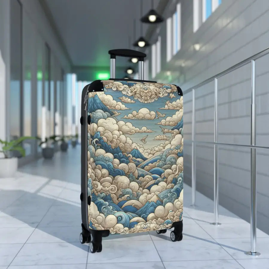 Ocean Waves Design Suitcase - Stylish Travel Luggage for Adventurers - Bags - Pilot gifts - WWII warbird t-shirt