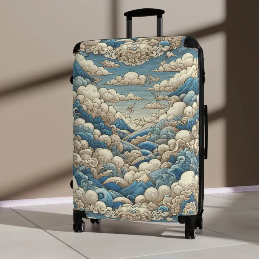 Ocean Waves Design Suitcase - Stylish Travel Luggage for Adventurers - Bags - Pilot gifts - WWII warbird t-shirt