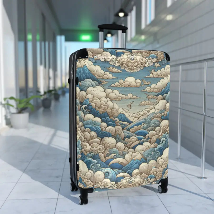 Ocean Waves Design Suitcase - Stylish Travel Luggage for Adventurers - Bags - Pilot gifts - WWII warbird t-shirt