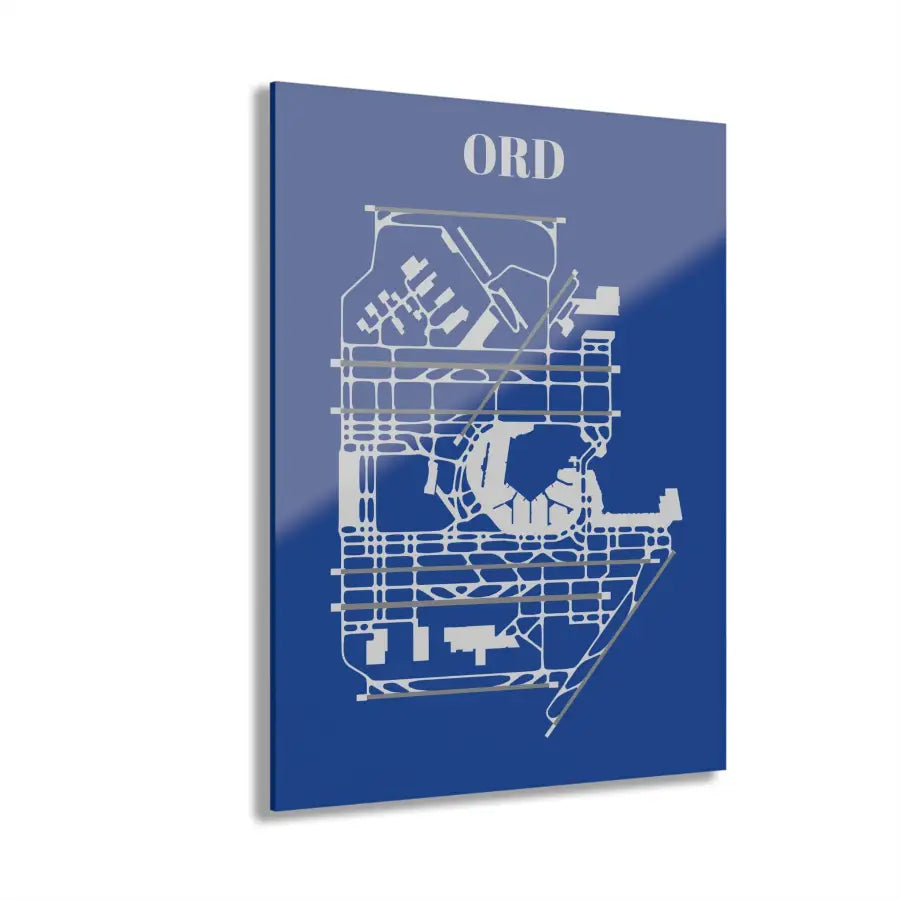 ORD - Chicago O’Hare International Acrylic Print - Home Decor - Pilot gifts - WWII warbird t-shirt