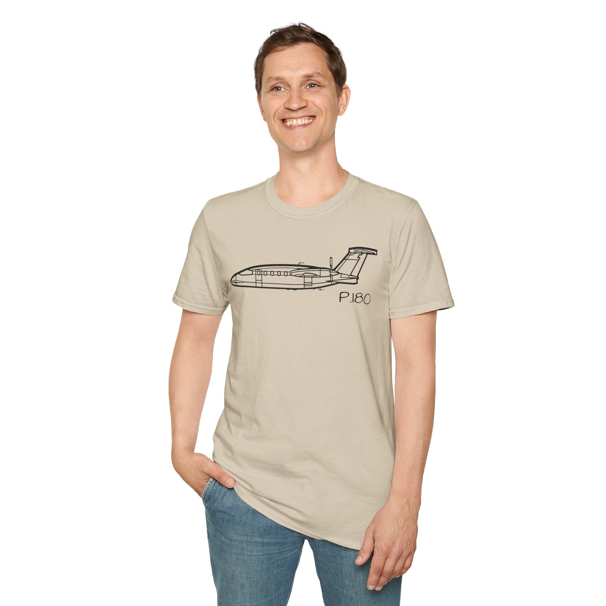 P.180 T-Shirt – Piaggio Avanti Twin Pusher Aircraft Aviation Tee - Gifts for pilots - apparel