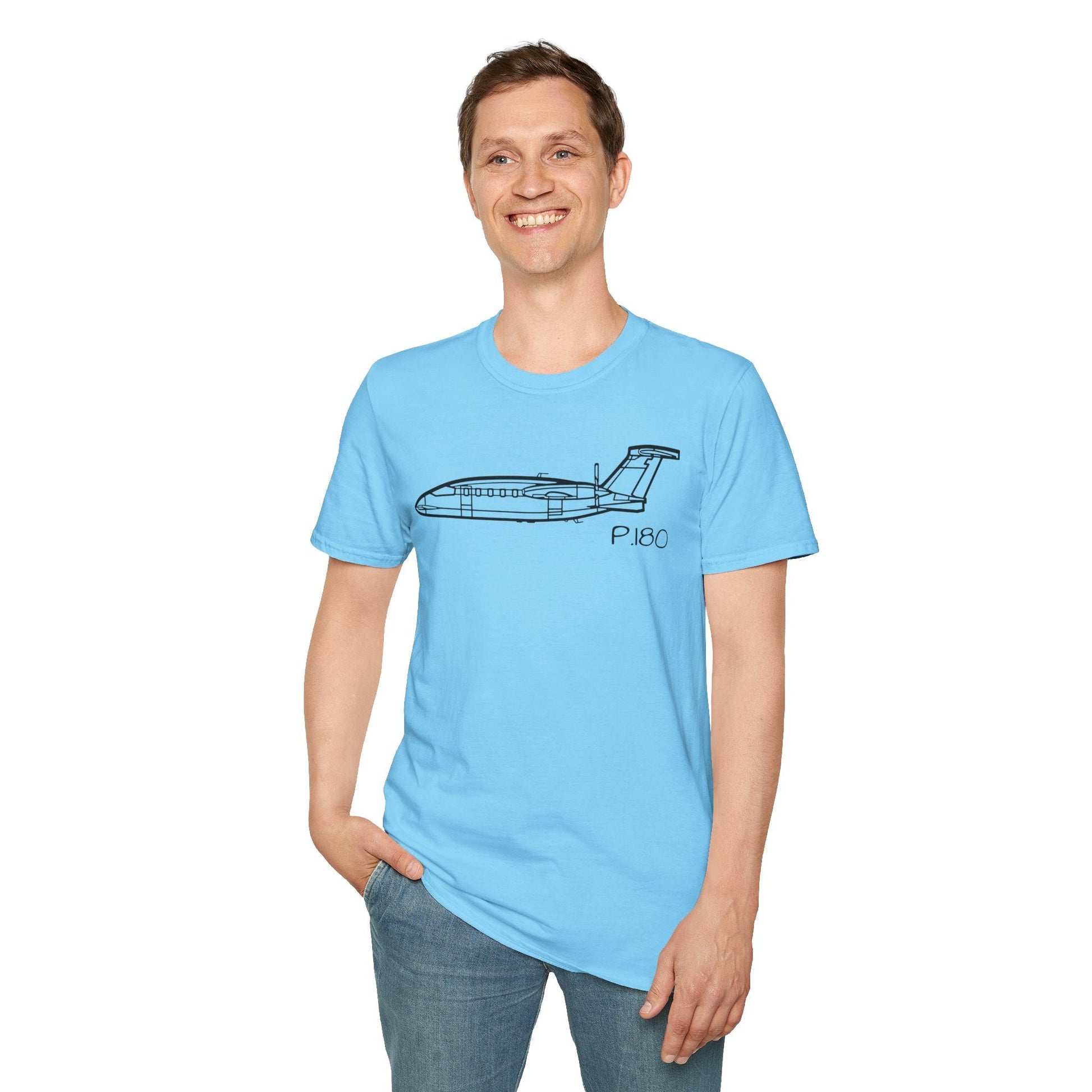 P.180 T-Shirt – Piaggio Avanti Twin Pusher Aircraft Aviation Tee - Gifts for pilots - apparel