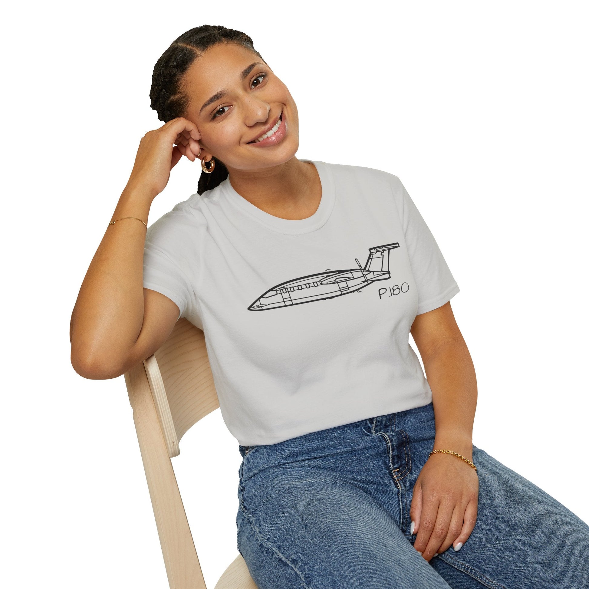 P.180 T-Shirt – Piaggio Avanti Twin Pusher Aircraft Aviation Tee - Gifts for pilots - apparel