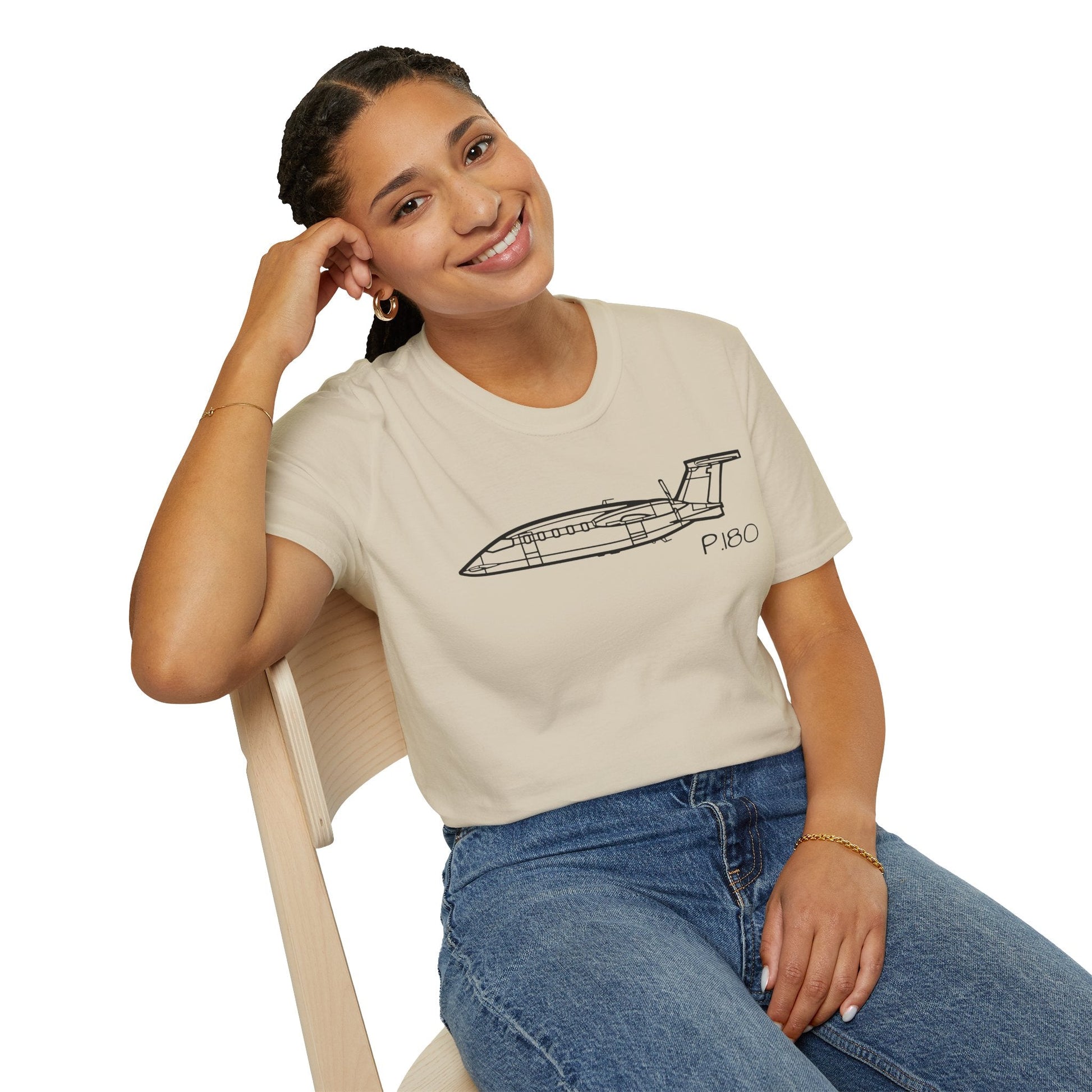 P.180 T-Shirt – Piaggio Avanti Twin Pusher Aircraft Aviation Tee - Gifts for pilots - apparel