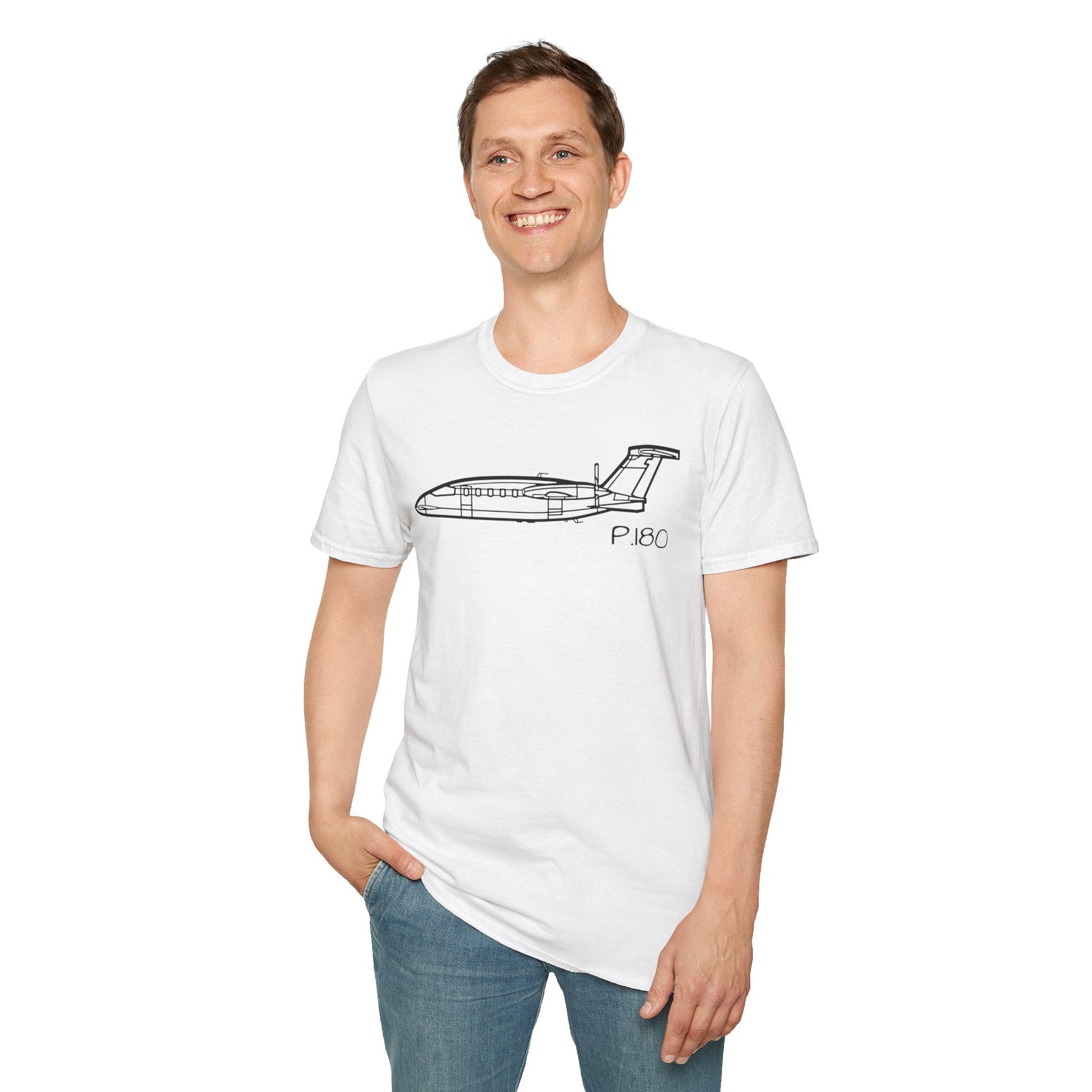 P.180 T-Shirt – Piaggio Avanti Twin Pusher Aircraft Aviation Tee - Gifts for pilots - apparel