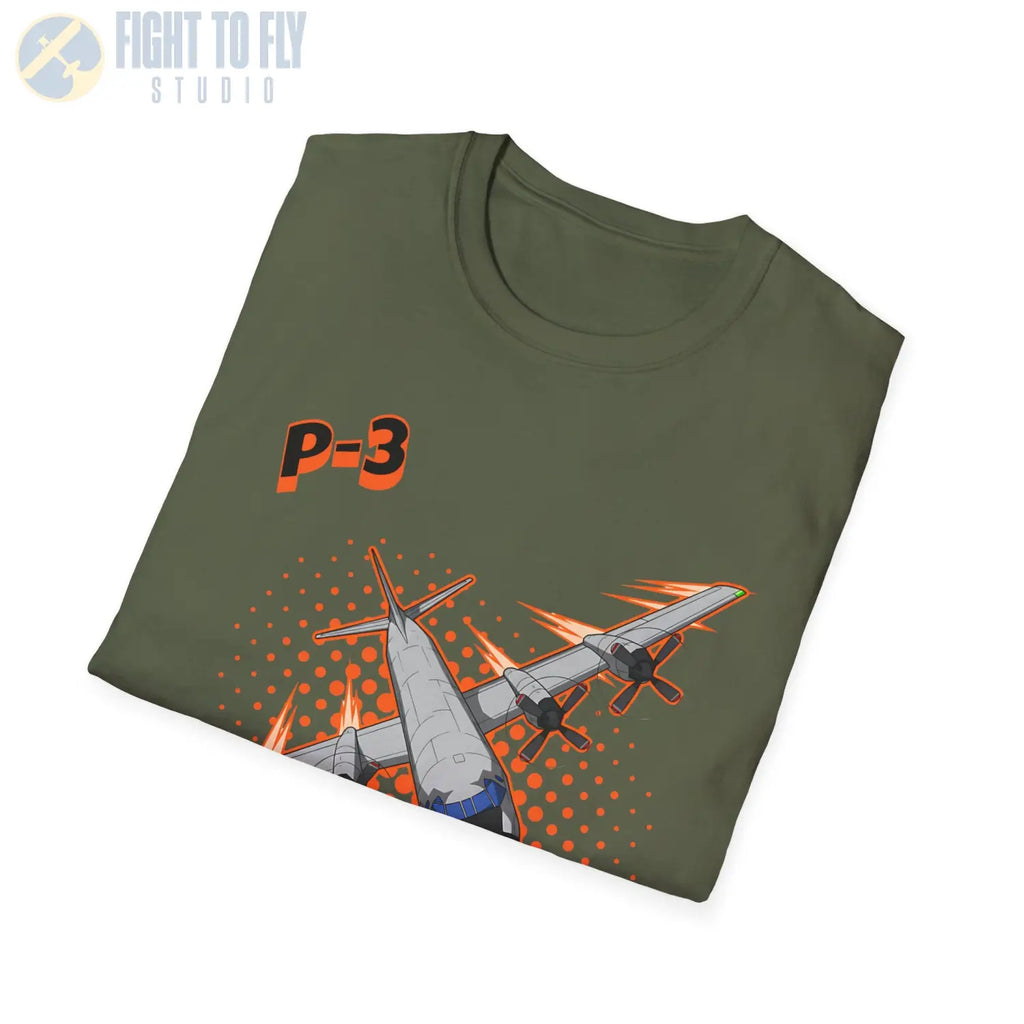 P-3 Orion Comic Style T-Shirt - Pilot gifts - WWII warbird t-shirt