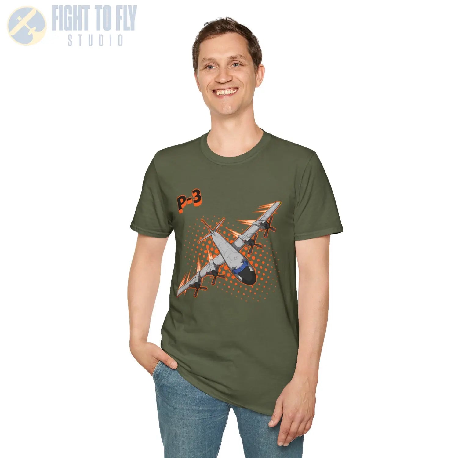 P-3 Orion Comic Style T-Shirt - Pilot gifts - WWII warbird t-shirt