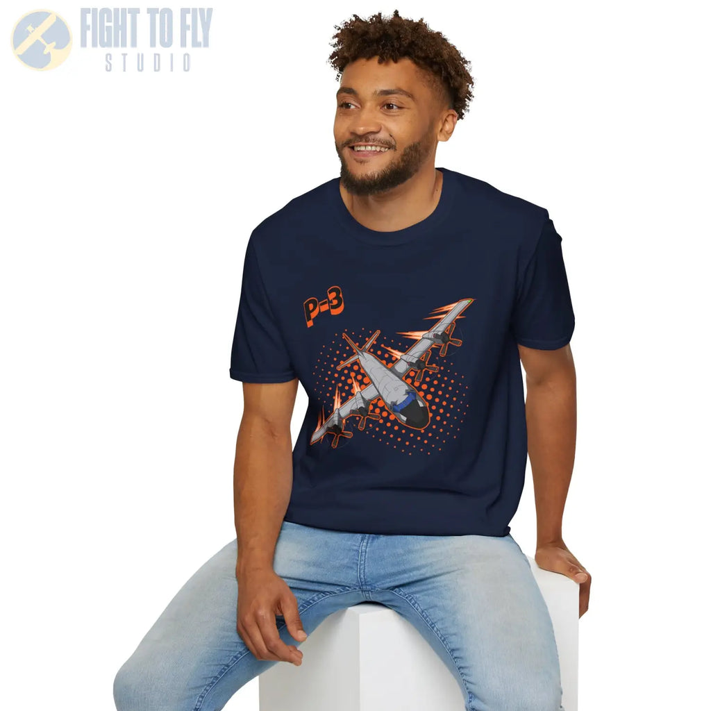 P-3 Orion Comic Style T-Shirt - Pilot gifts - WWII warbird t-shirt