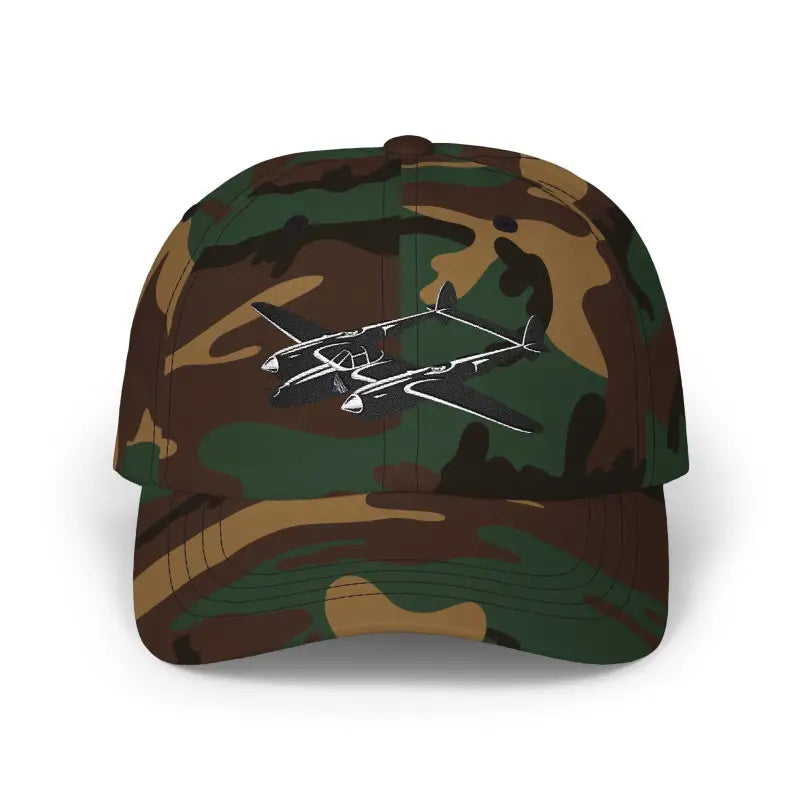 P-38 - Black - Hats - Pilot gifts - WWII warbird t-shirt