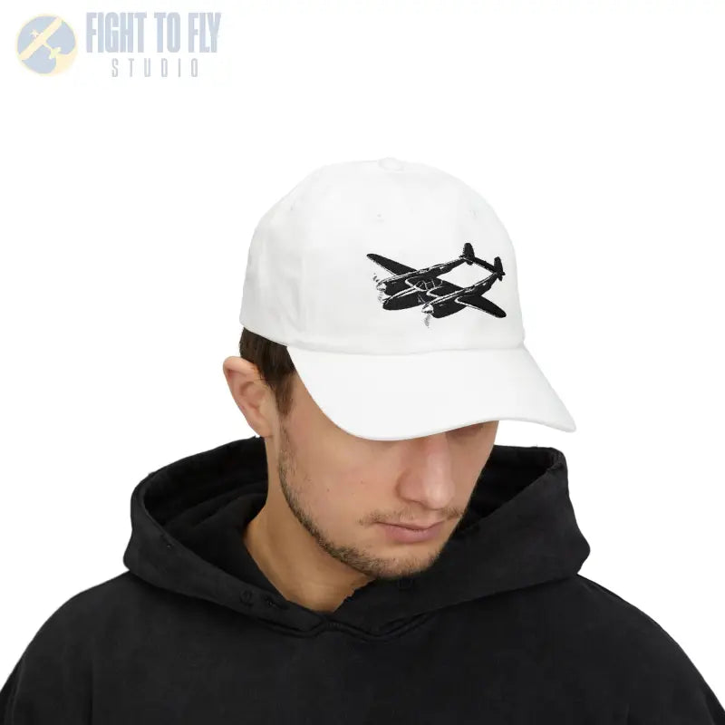 P-38 - Black - Hats - Pilot gifts - WWII warbird t-shirt