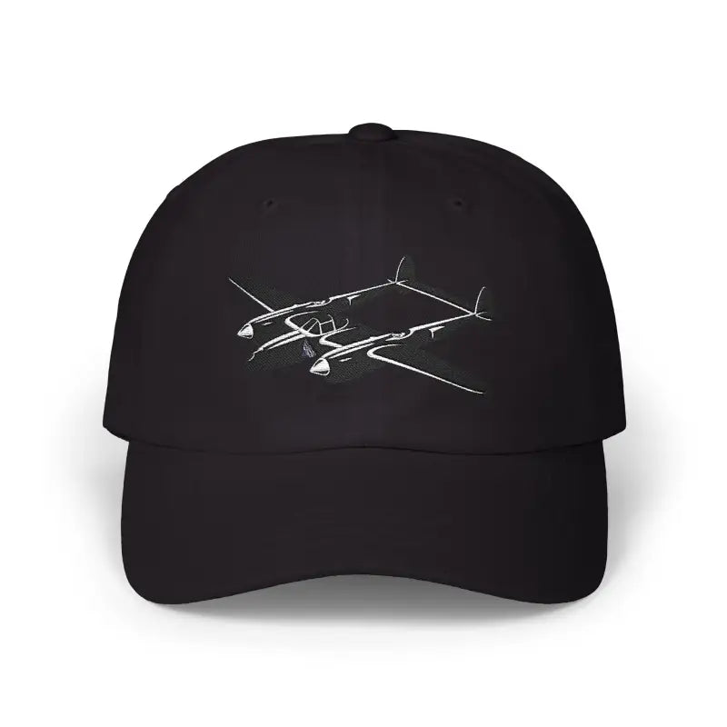 P-38 - Black - Hats - Pilot gifts - WWII warbird t-shirt