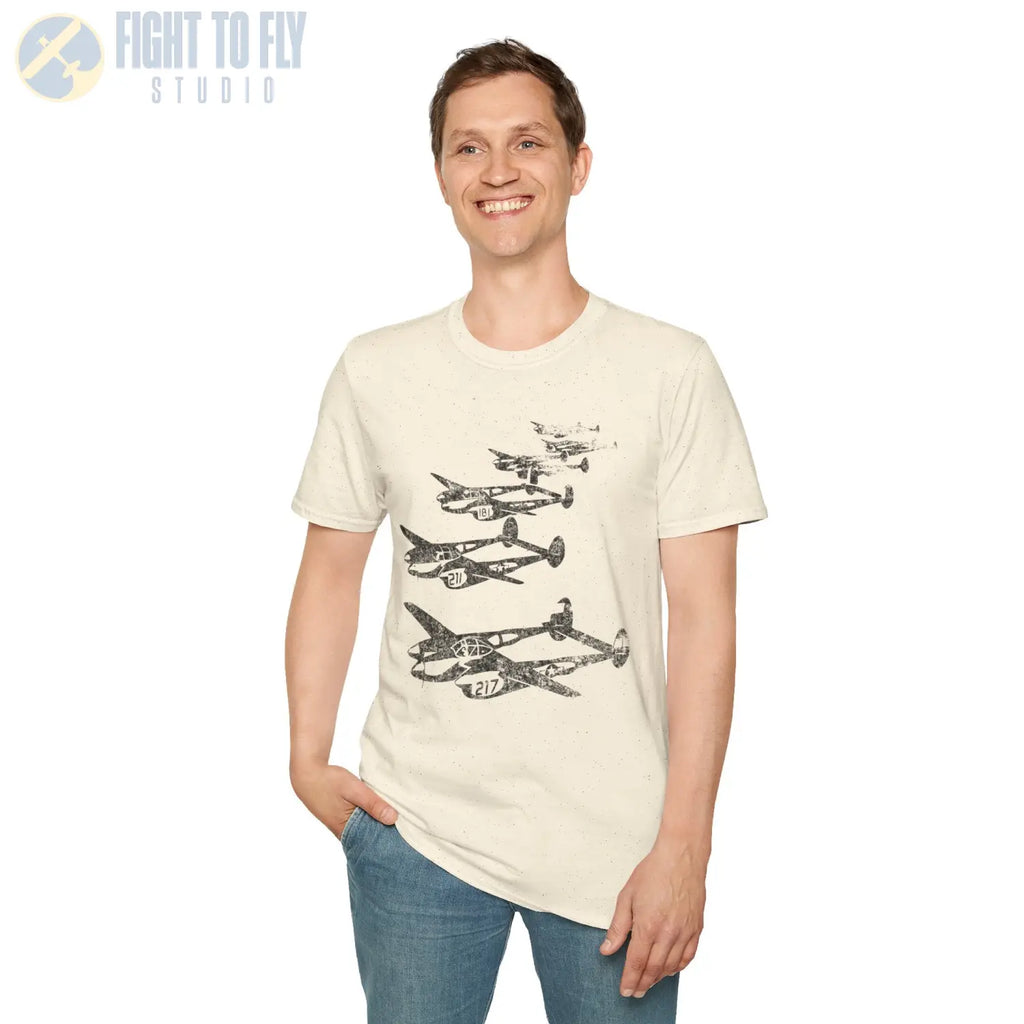 P-38 Lightning “Formation Flight” WWII T-Shirt - Pilot gifts - warbird t-shirt