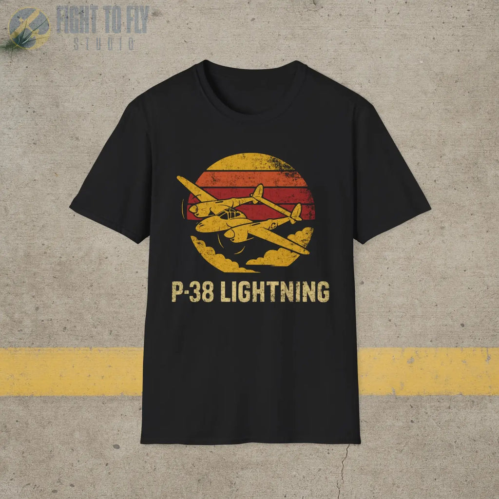 P-38 Lightning “Retro Heritage” WWII T-Shirt - Pilot gifts - warbird t-shirt