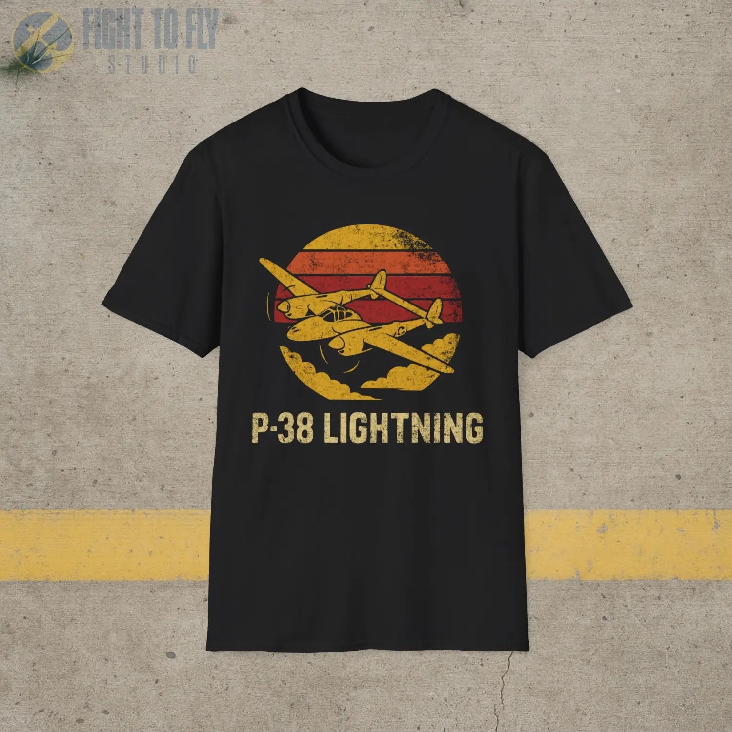 P-38 Lightning “Retro Heritage” WWII T-Shirt - Pilot gifts - warbird t-shirt