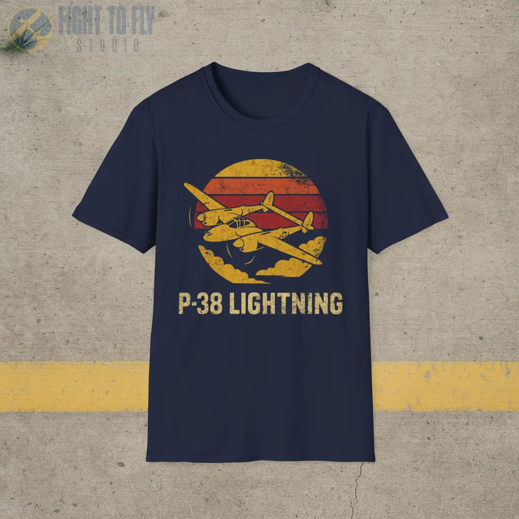 P-38 Lightning “Retro Heritage” WWII T-Shirt - Pilot gifts - warbird t-shirt