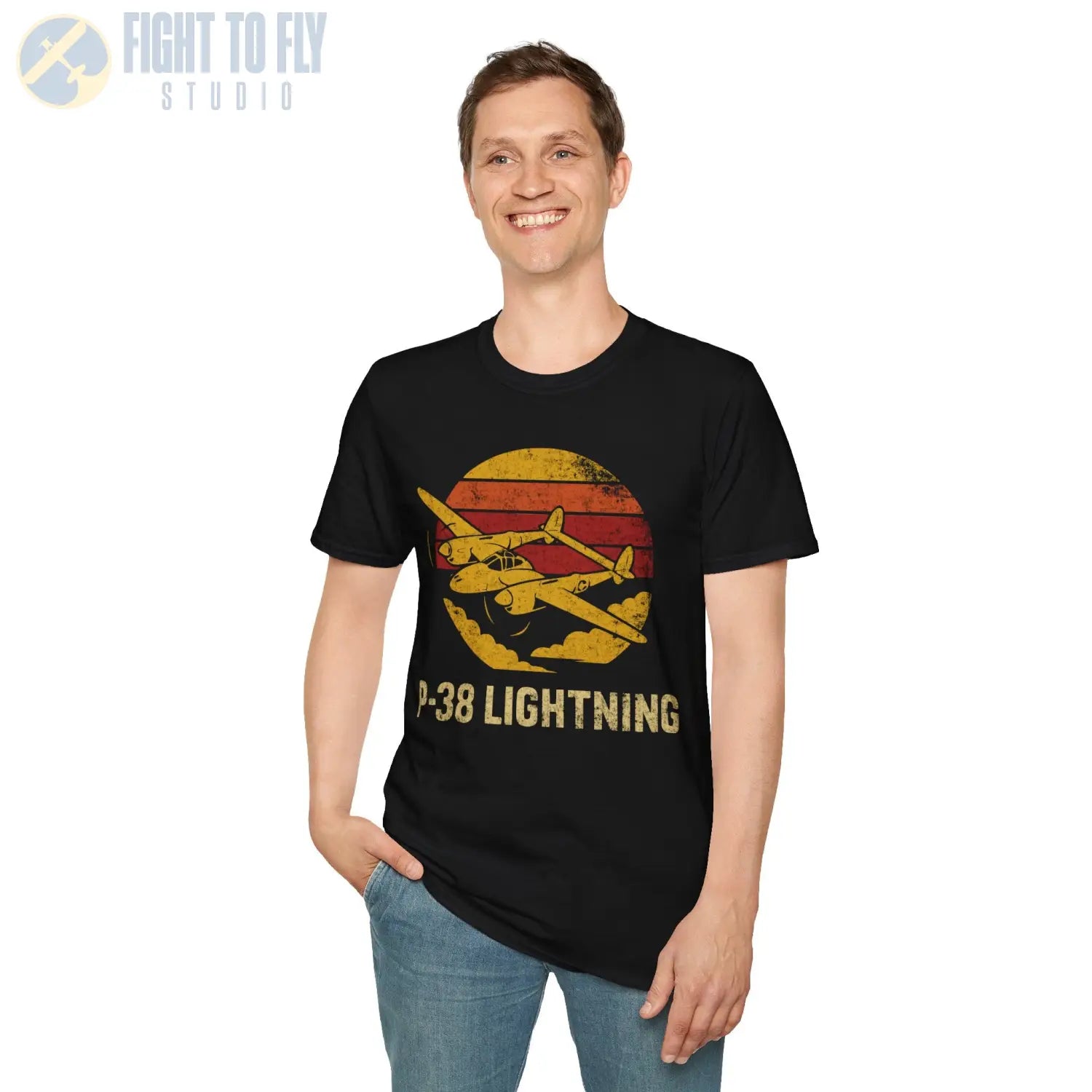P-38 Lightning “Retro Heritage” WWII T-Shirt - Pilot gifts - warbird t-shirt