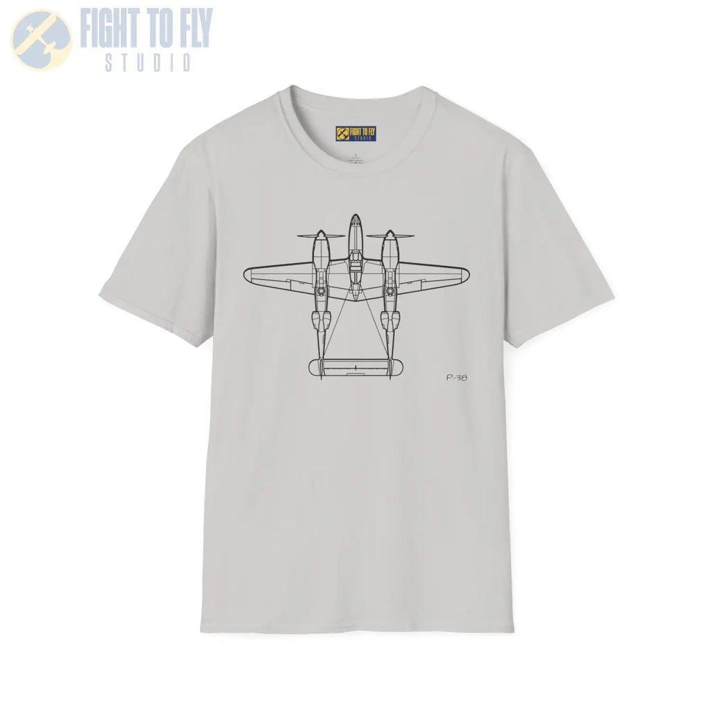 P-38 Lightning Top View T-Shirt - Pilot gifts - WWII warbird t-shirt