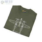 P-38 Lightning Top View T-Shirt - Pilot gifts - WWII warbird t-shirt