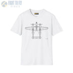 P-38 Lightning Top View T-Shirt - Pilot gifts - WWII warbird t-shirt