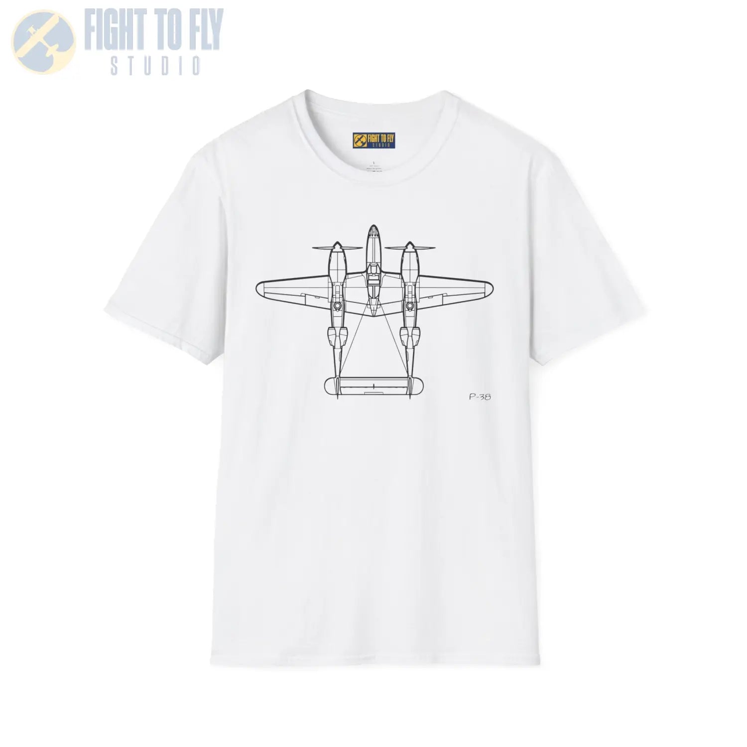P-38 Lightning Top View T-Shirt - Pilot gifts - WWII warbird t-shirt