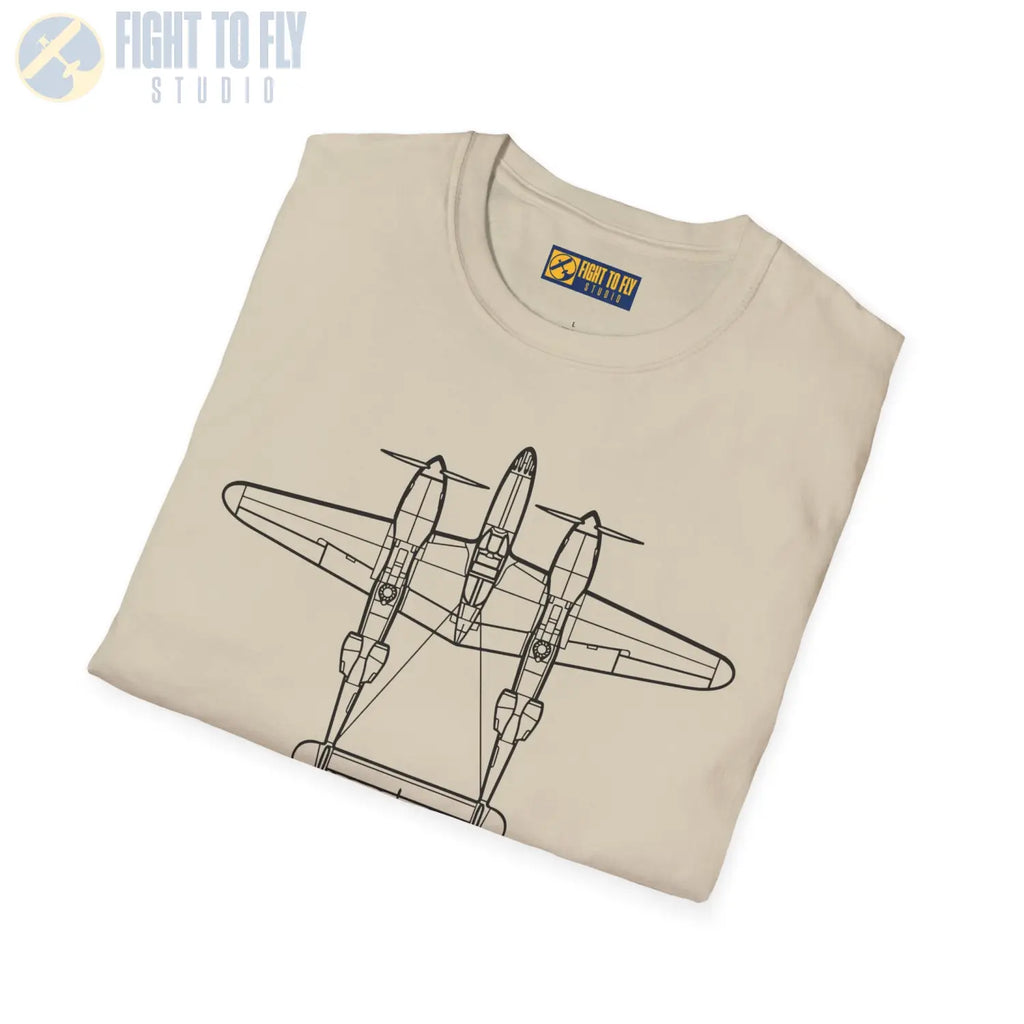 P-38 Lightning Top View T-Shirt - Pilot gifts - WWII warbird t-shirt