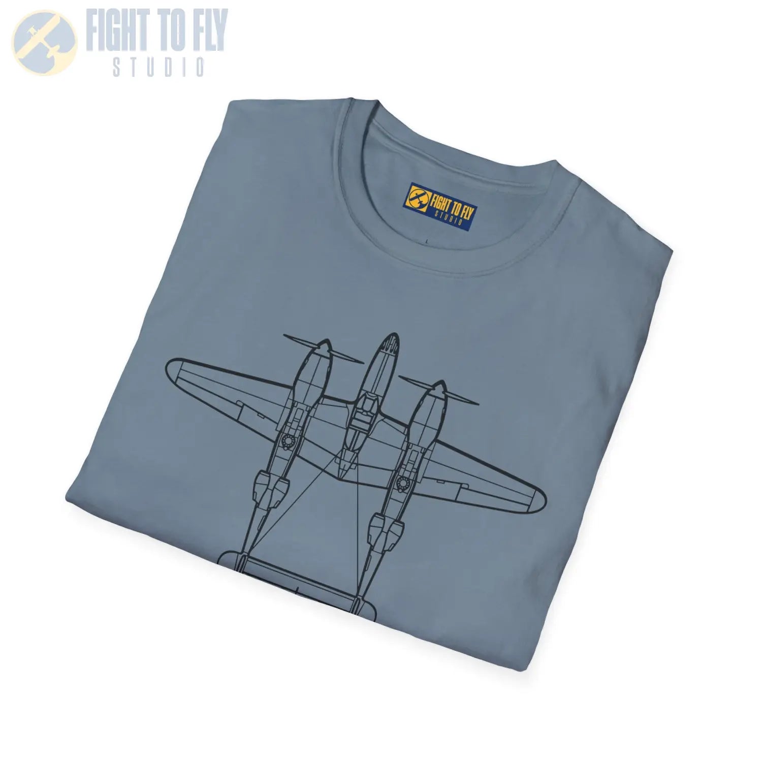 P-38 Lightning Top View T-Shirt - Pilot gifts - WWII warbird t-shirt
