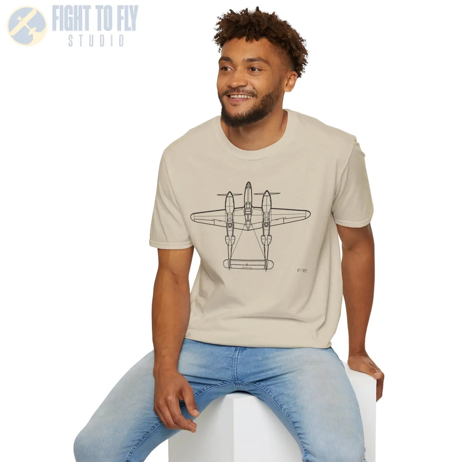 P-38 Lightning Top View T-Shirt - Pilot gifts - WWII warbird t-shirt