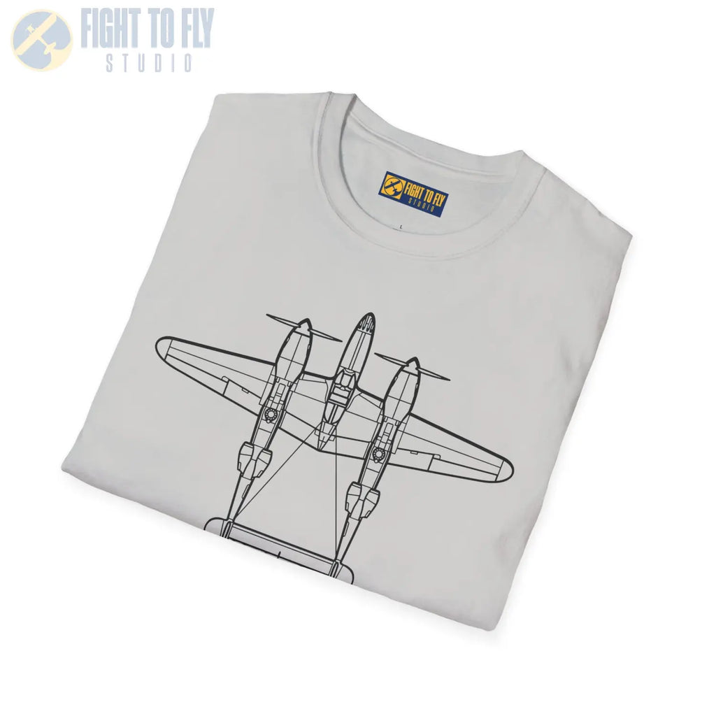 P-38 Lightning Top View T-Shirt - Pilot gifts - WWII warbird t-shirt