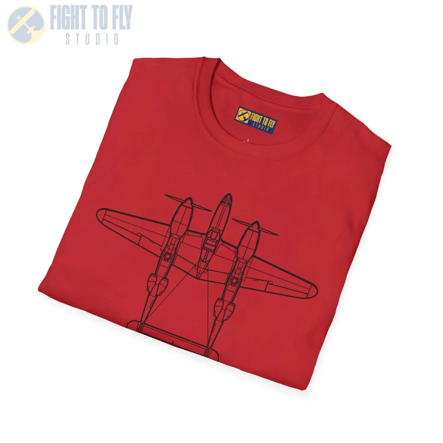 P-38 Lightning Top View T-Shirt - Pilot gifts - WWII warbird t-shirt