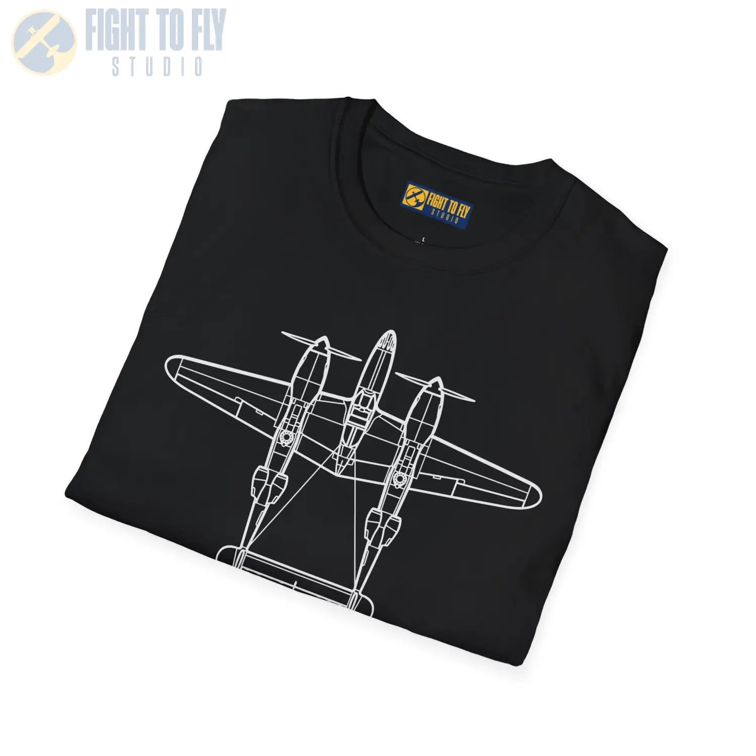 P-38 Lightning Top View T-Shirt - Pilot gifts - WWII warbird t-shirt