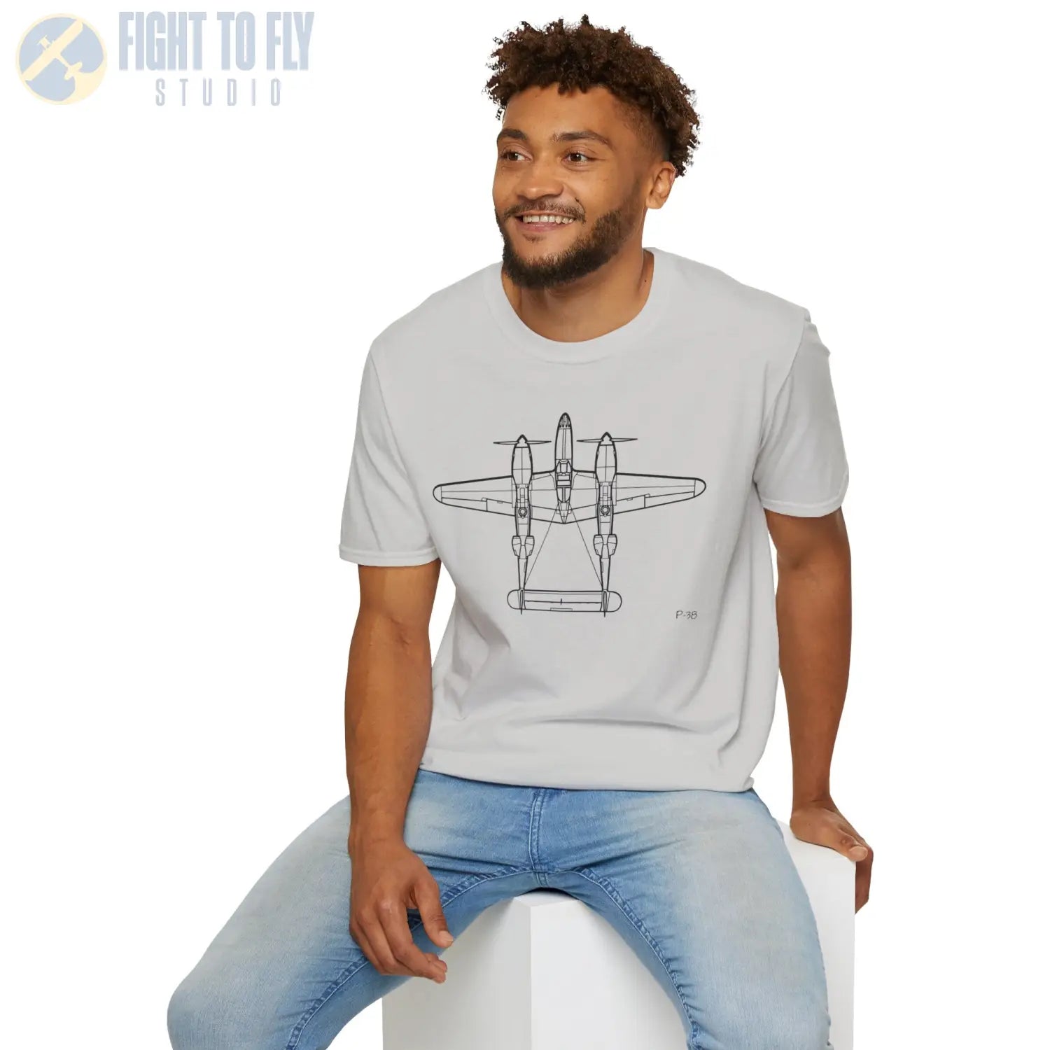 P-38 Lightning Top View T-Shirt - Pilot gifts - WWII warbird t-shirt