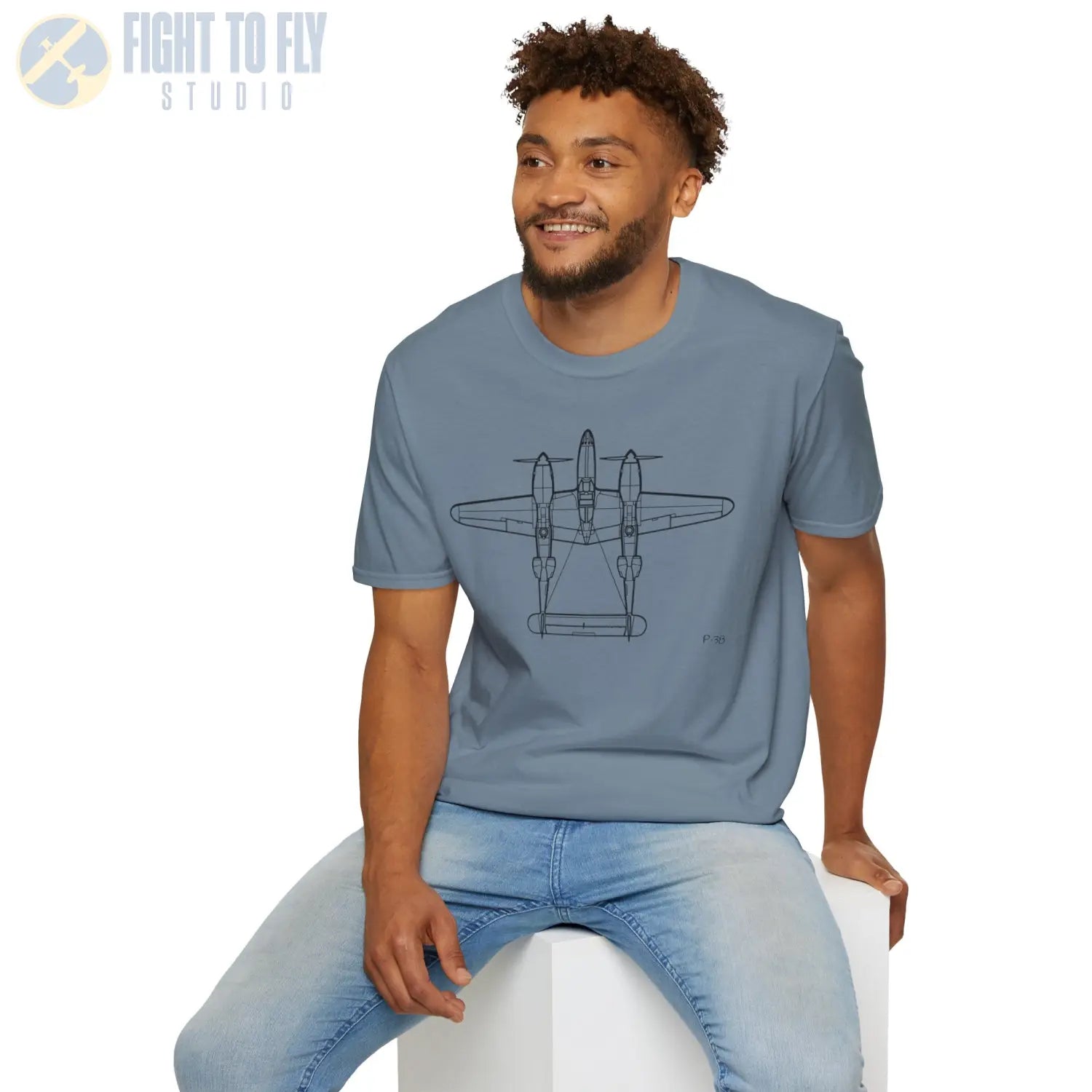P-38 Lightning Top View T-Shirt - Pilot gifts - WWII warbird t-shirt
