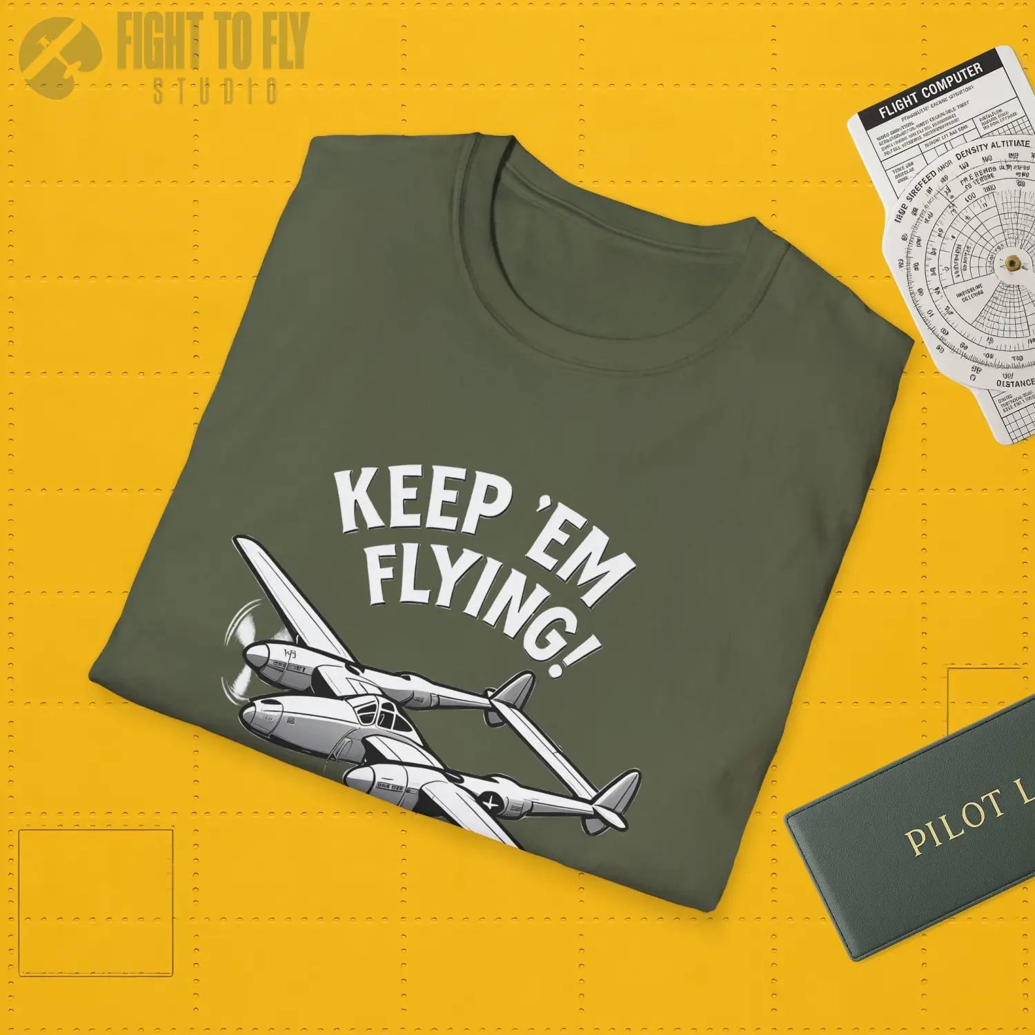 P-38 “Keep ’Em Flying!” - T-Shirt - Pilot gifts - WWII warbird t-shirt