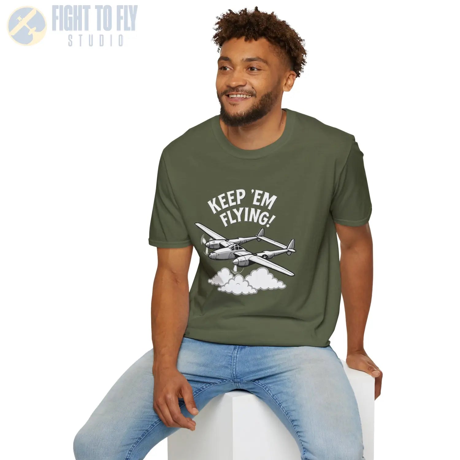 P-38 “Keep ’Em Flying!” - T-Shirt - Pilot gifts - WWII warbird t-shirt
