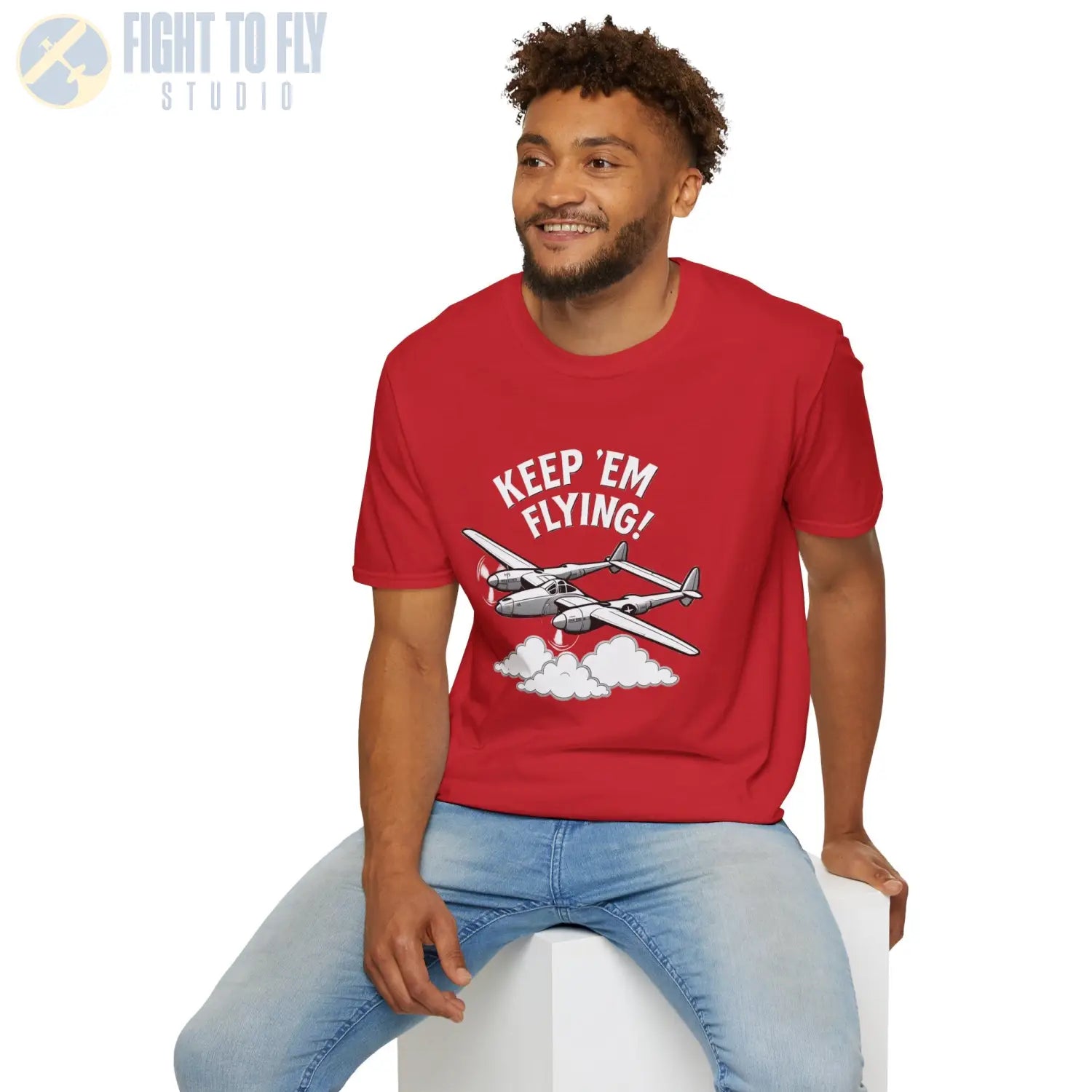 P-38 “Keep ’Em Flying!” - T-Shirt - Pilot gifts - WWII warbird t-shirt