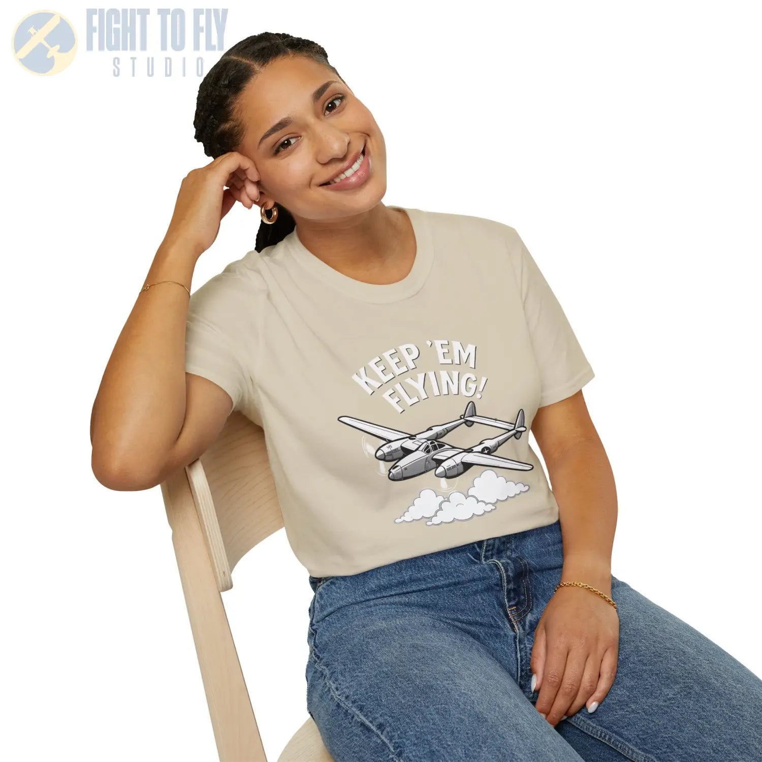 P-38 “Keep ’Em Flying!” - T-Shirt - Pilot gifts - WWII warbird t-shirt