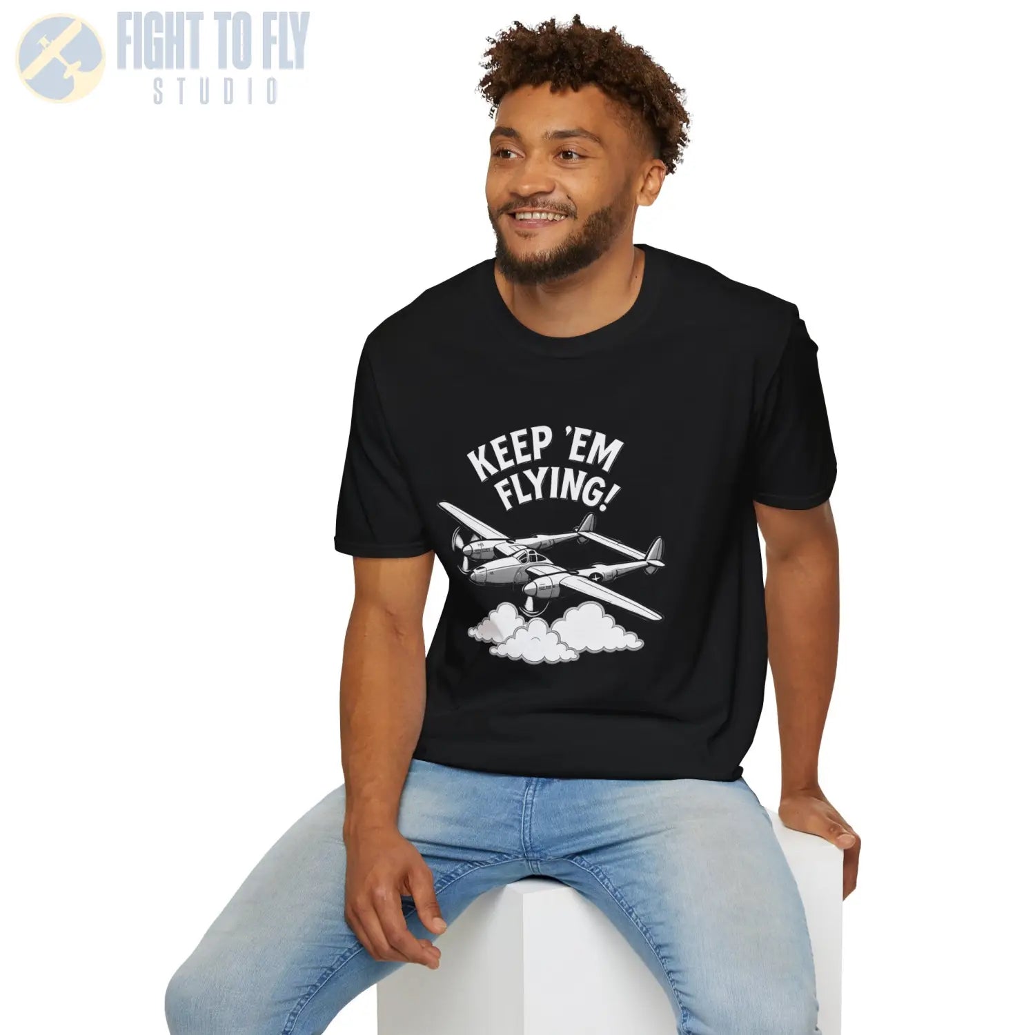 P-38 “Keep ’Em Flying!” - T-Shirt - Pilot gifts - WWII warbird t-shirt