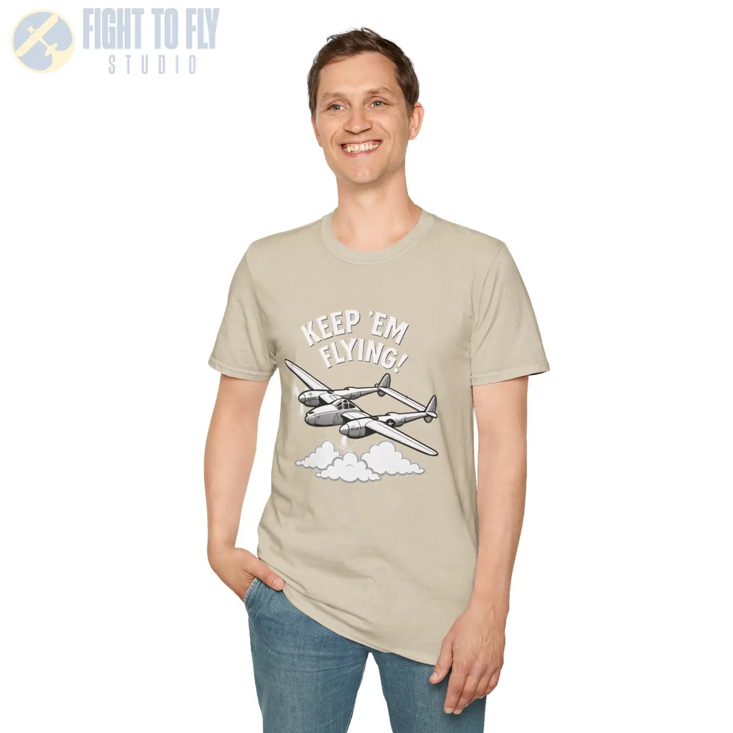 P-38 “Keep ’Em Flying!” - T-Shirt - Pilot gifts - WWII warbird t-shirt
