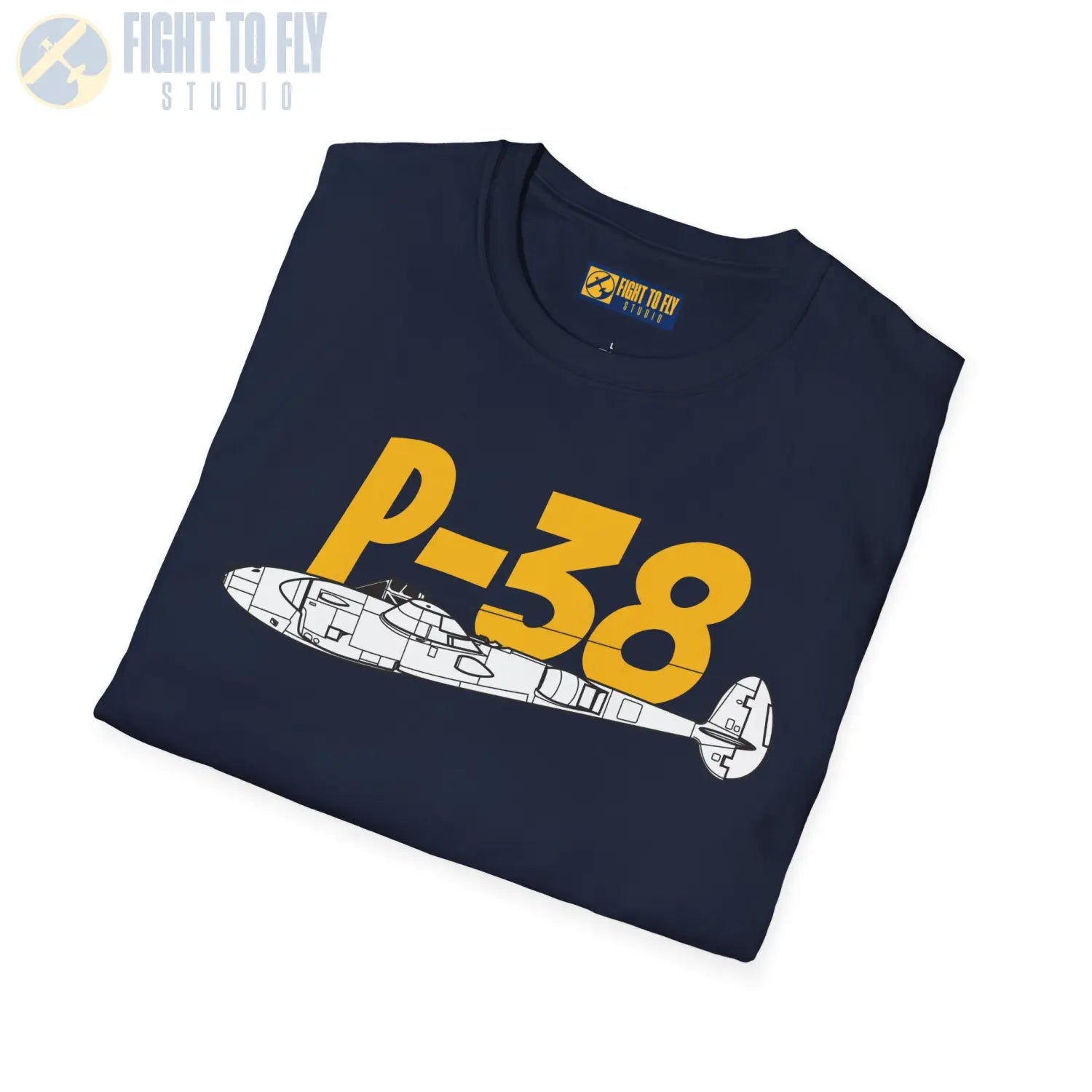 P-38 Lightning Side Profile T-Shirt - Pilot gifts - WWII warbird t-shirt