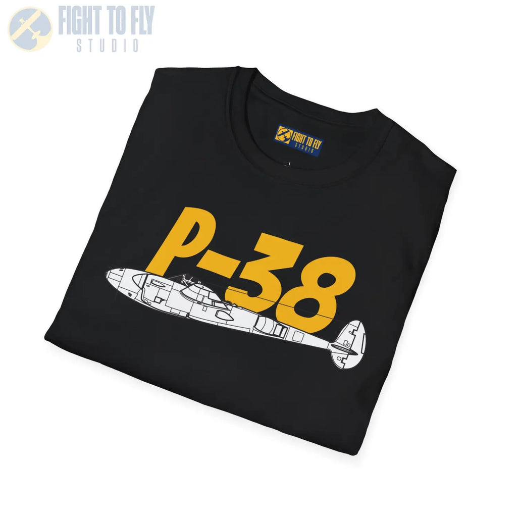 P-38 Lightning Side Profile T-Shirt - Pilot gifts - WWII warbird t-shirt