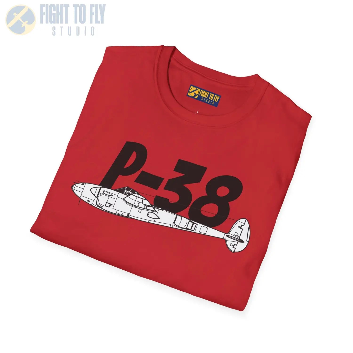 P-38 Lightning Side Profile T-Shirt - Pilot gifts - WWII warbird t-shirt